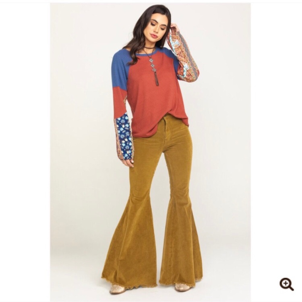 Retro Free People Mustard Flares, Size 29